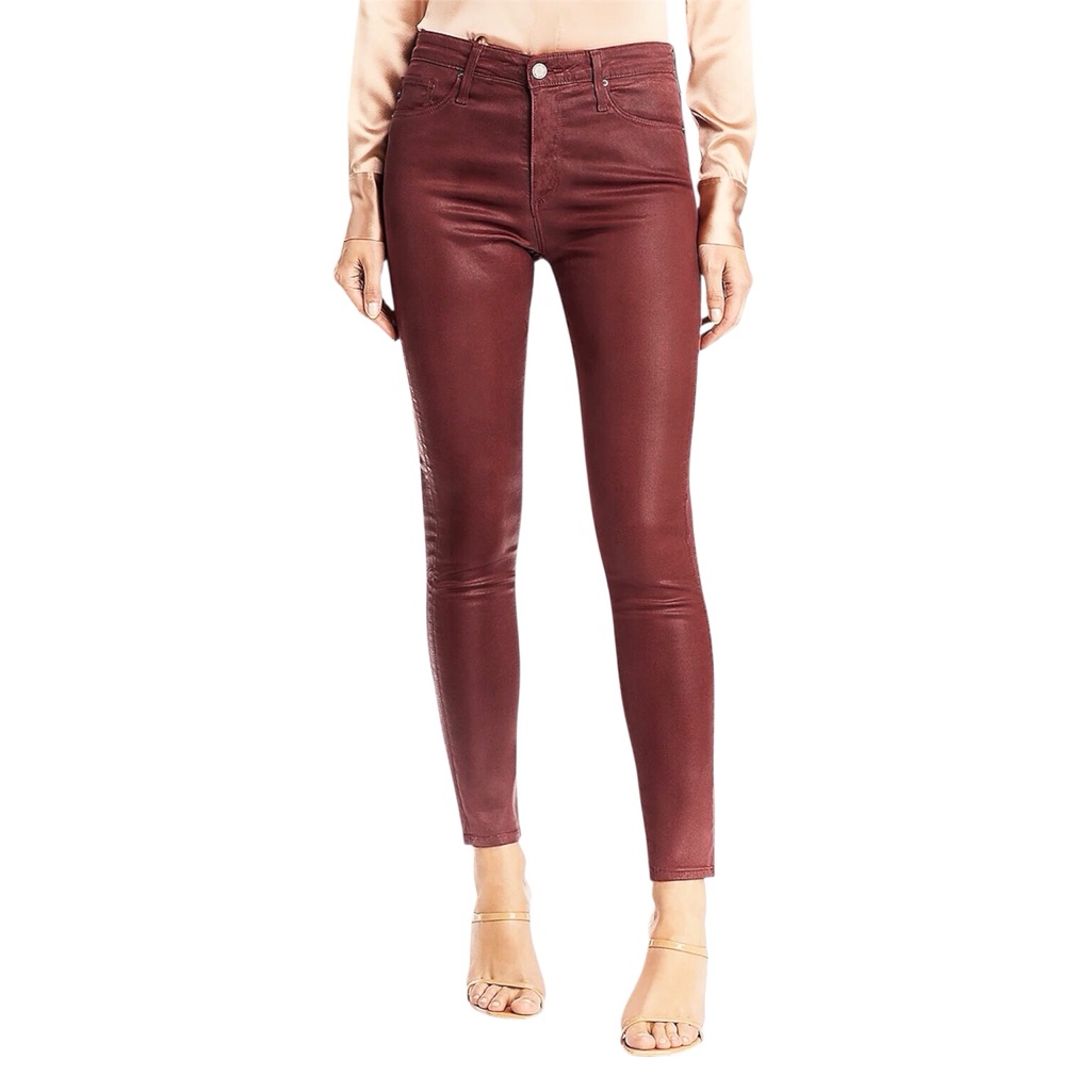 Ag Adriano Goldschmied Women Jeans Size 27 Coated Farrah High Rise Skinny Ankle